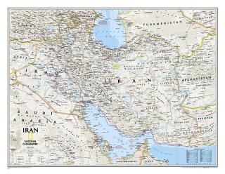 Irán 60x77cm lamino, lišty NGS nástenná mapa