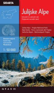 Julijske Alpe 1:50t turistická mapa (Julské Alpy, východná a západná časť, Triglav národný park v mierke 1:50.000)