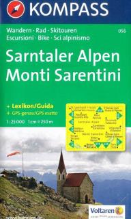 KOMPASS 056 Sarntaler Alpen, Monti Sarentini 1:25t turistická mapa (oblasť Južné Tirolsko, Dolomity)