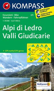 KOMPASS 071 Alpi di Ledro, Valli Giudicarie 1:50t turistická mapa (oblasť Lago di Garda)