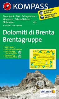 KOMPASS 073 Dolomity di Brenta 1:25t turistická mapa (oblasť Lago di Garda)