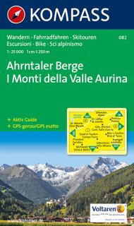 KOMPASS 082 Ahrntaler Berge 1:25t turistická mapa (oblasť Južné Tirolsko, Dolomity)