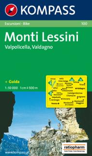KOMPASS 100 Monti Lessini, Valpolicella, Valdagno 1:50t turistická mapa (oblasť Talianska - Tirolsko, Benátsko, Furlansko)
