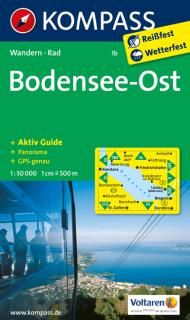 KOMPASS 1b Bodensee Ost 1:50t turistická mapa (okolie Bodamského jazera - Rakúsko)