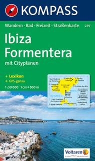 KOMPASS 239 Ibiza, Formentera 1:50t (Baleáry) turistická mapa