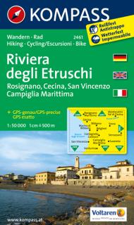 KOMPASS 2461 Riviera degli Etruschi 1:50t turistická mapa (oblasť Ligúria, Toskánsko, Abruzzo - Taliansko)