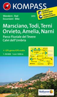 KOMPASS 2472 Marsciano, Todi, Terni, Amelia, Narni 1:50t turistická mapa (oblasť Umbria, Taliansko)