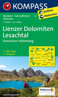 KOMPASS 47 Lienzer Dolomiten, Lesachtal 1:50t turistická mapa