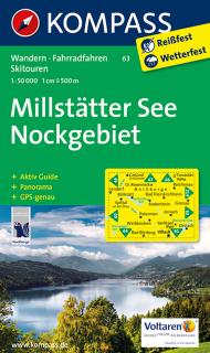 KOMPASS 63 Millstätter See, Nockgebiet 1:50t turistická mapa