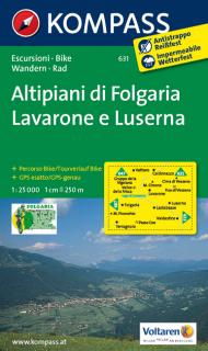KOMPASS 631 Altipiani di Folgaria, Lavarone e Luserna 1:25t turistická mapa (oblasť Talianska - Tirolsko, Benátsko, Furlansko)