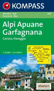 KOMPASS 646 Alpi Apuane, Garfagnana, Carrara, Viareggio 1:50t turistická mapa (oblasť Ligúria, Toskánsko, Abruzzo - Taliansko)