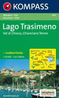 KOMPASS 662 Lago Trasimeno,Val di Chiana,Chianciano Therme 1:50t turistická mapa (oblasť Ligúria, Toskánsko, Abruzzo - Taliansko)