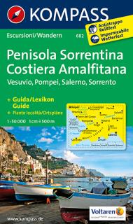 KOMPASS 682 Penisola Sorrentina, Vesuvio 1:50t turistická mapa (oblasť Neapolský záliv v Taliansku)