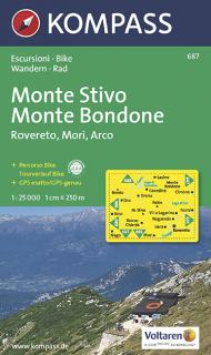 KOMPASS 687 Monte Stivo, Monte Bondone, Rovereto,Mori,Arco 1:25t turistická mapa (oblasť Talianska - Tirolsko, Benátsko, Furlansko)