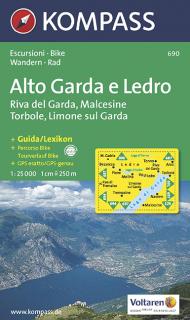 KOMPASS 690 Alto Garda e Ledro, Riva del Garda, Malcesine 1:25t turistická mapa (oblasť Lago di Garda)