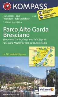 KOMPASS 694 Parco Alto Garda Bresciano 1:25t turistická mapa (oblasť Lago di Garda)