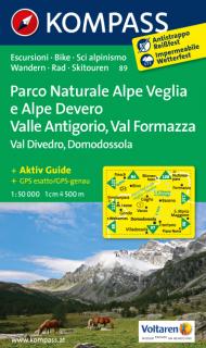 KOMPASS 89 Parco Naturale Alpe Veglia,Alpe Devero,Valle Antigorio,Formazza 1:50t (oblasť Taliansko, severotalianske jazerá)