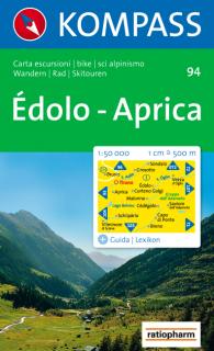 KOMPASS 94 Édolo, Aprica 1:50t turistická mapa (oblasť Taliansko, severotalianske jazerá)