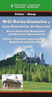 Muntii Rarau-Giumalau, Bucovina 1:70t turistická mapa  (Bucovina Monasteries and Rarau-Giumalau Mts Map)