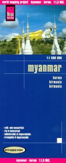 Myanmar (Barma) 1:1,5m skladaná mapa RKH (skladaná mapa na syntetickom papieri)