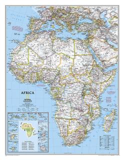 nástenná mapa Afrika politická Classic Medium 118x91cm lamino, plast lišty NGS