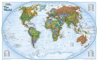 nástenná mapa Svet politický EXPLORER 51x81cm, lamino plastové lišty NGS (nástenná mapa National Geographic)