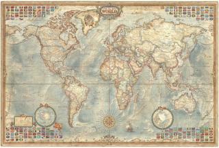 nástenná mapa Svet politický RAY EXE 92x136cm lamino, lišty