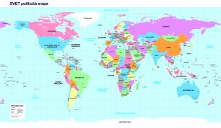 nástenná mapa Svet politický SIMPLE 70x120cm lamino, lišty / slovensky