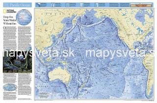 Pacifický oceán 62x107cm, lamino zapichovacia bez rámu NGS (nástenná mapa National Geographic)