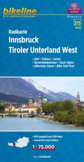 RK-A12 (215) Innsbruck-Tiroler Unterland West 1:75t cyklomapa Esterbauer (Hall - Schwaz - Inntal - Karwendelgebirge - Tuxer Alpen - Zillertaler Alpen - Bike Trail Tirol)