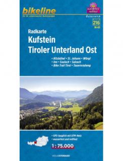 RK-A13 (216) Kufstein, Tiroler Unterland Ost 1:75t cyklomapa Esterbauer (Kitzbühel - St. Johann - Wörgl - Inn - Saalach - Salzach - Bike Trail Tirol - Tauernradweg)