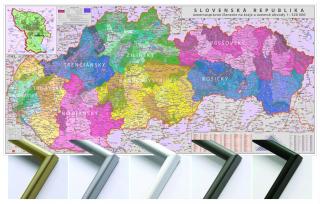 Slovensko kraje a obvody 1:320t, magnetická v ráme