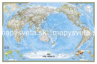 Svet politický CLASSIC Pacifik 122x185cm zapichovacia bez rámu NGS (nástenná mapa National Geographic)