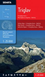 Triglav (Kranjska Gora-Martuljek-Bohinj) 1:25t turistická mapa (Turistická mapa Julské Alpy v mierke 1:25.000, okolie Triglav, Kransjka Gora, Martuljkova skupina a Bohinj)