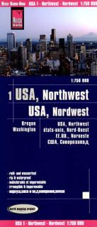 USA 1 severozápad (northwest) 1:750t skladaná mapa RKH (skladaná mapa na syntetickom papieri)