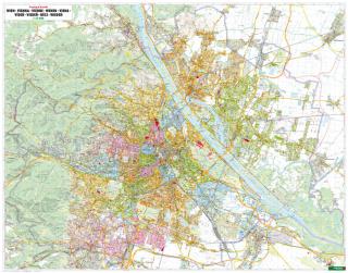 Viedeň 96x122cm, 1:25t lamino, lišty nástenná mapa