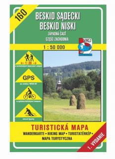 VKU160 Beskid Sadecki a Niski, západ 1:50t turistická mapa (SK+PL) / 2001 (Beskid Sadecki, Beskid Niski - czesc zachodnia)
