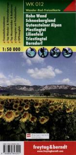 WK012 Hohe Wand, Schneebergland, Gutensteiner Alpen 1:50t turistická mapa FB (Hohe Wand – Schneebergland – Gutensteiner Alpen – Piestingtal – Lilienfeld – Triestingtal – Berndorf)