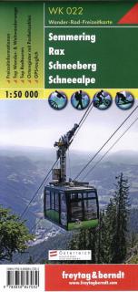 WK022 Semmering, Rax, Schneeberg, Schneealpe 1:50t turistická mapa FB (Semmering – Rax – Schneeberg – Schneealpe)