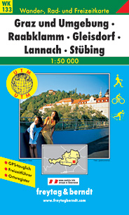 WK133 Graz und Umgebung, Raabklamm, Gleisdorf, Lannach 1:50t turistická mapa FB (Graz und Umgebung – Raabklamm – Gleisdorf – Lannach – Stübing)
