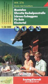 WK374 Montafon, Silvretta, Schruns Tschagguns 1:50t turistická mapa FB (Montafon – Silvretta – Schruns Tschagguns – Piz Buin – Klostertal)