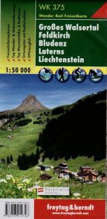 WK375 Großes Walsertal, Feldkirch, Bludenz, Laterns 1:50t turistická mapa FB (Großes Walsertal – Feldkirch – Bludenz – Laterns – Liechtenstein)