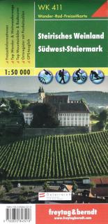 WK411 Steirisches Weinland, Südwest-Steiermark 1:50t turistická mapa FB (Steirisches Weinland – Südwest-Steiermark)