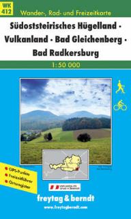 WK412 Südsteirisches Hügelland, Vulkanland, Bad Gleichenberg 1:50t turist map FB (Südsteirisches Hügelland – Vulkanland – Bad Gleichenberg – Bad Radkersburg)