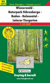 WK5011 Wienerwald NP 1:35t turistická mapa FB (Wienerwald, Naturpark Fohrenberge, Baden, Helenental, Lainzer Tiergarten)