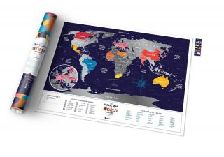 World Travel Holiday nástenná stieracia mapa sveta + tubus 60x80cm / anglicky