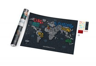 World Travel Letters nástenná stieracia mapa sveta + tubus 60x80cm / anglicky