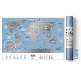 World Travel Weekend nástenná stieracia mapa sveta + tubus 40x60cm / anglicky