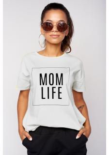 I love milk Dámske tričko s krátkym rukávom &quot;MOM LIFE&quot;