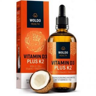 WoldoHealth Vitamín D3+K2 v MCT oleji 50 ml